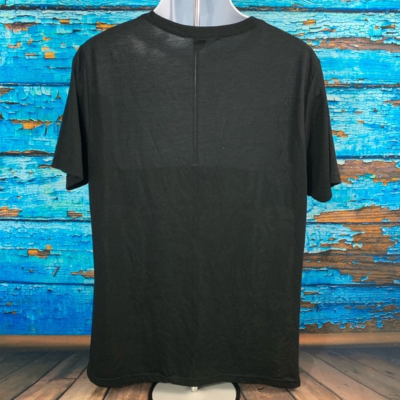 MEN’S BLACK AND GOLD BAROQUE PRINT T-SHIRT SZ XXL - Picture 4 of 5